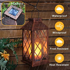 TAKE ME 14" Solar Lanterns Outdoor Garden Lantern Waterproof LED Flickering Flameless Candle Mission Lights for Table,Outdoor,Party - Image 5