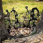 RealSteel Metal Garden Gnomes Outdoor – 4 Pack Steel Lawn Ornaments & Statues, Funny Yard Décor, Weatherproof Garden Decorations, Whimsical Yard Art, Holiday Seasonal Décor, Unique Gift for Gardeners by RealSteel