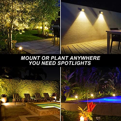 Solar Spot Lights Outdoor, 20 LED IP65 Waterproof Landscape Lighting, Dusk-to-Dawn 3000K Warm White Solar Outdoor Lights for Yard Garden Driveway Porch Walkway, 2-in-1 - Image 2