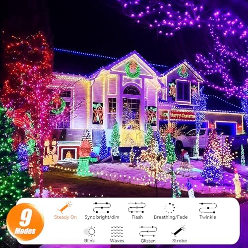 LitHome Color Changing Christmas String Lights Connectable, 66Ft 200 LED - Image 6