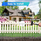 26 Panels No Dig Fence, 28ft(L) x 17in(H) Dog Digging Fencing Barrier, 1.2in Gap Animal Barrier for Bottom of Fence, Rustproof Metal Garden Edging Border Ground Defense for Outdoor Patio, White - Image 5