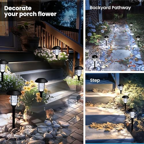 SOLPEX Solar Pathway Lights Waterproof Outdoor Lighting, Cold White 8 Pack - Image 5