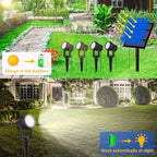 T-SUNUS Solar Landscape Spotlights 4-in-1 White 6000K Outdoor Garden Flag - Image 2
