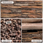 COSIEST Outdoor Propane Fire Pit Table w Faux Brown Compact Ledge Stone 20" Square Base and Faux Rose-Marble Round Bowl, Certified, 40,000 BTU, Free Lava Rocks, Fits 20lb Tank Inside, Raincover - Image 3