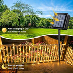 QITONG 2 Pack Warm White Solar String Lights, Each 66ft 200 LED Solar Fairy Lights Outdoor Waterproof, 8 Modes Green Wire Solar Twinkle Tree Lights for Outside - Image 3