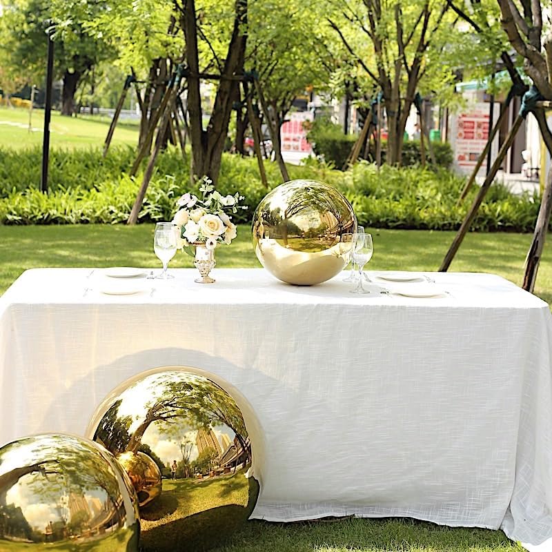 Balsa Circle 16 in Gold Stainless Steel Globe Gazing Reflective Mirror Balls Outdoor Garden Decor Centerpieces Wedding Party Events Reception Home Decorations Modern Ornaments Landscaping Accents - Image 5