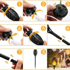 Solar Torch Lights Outdoor Flickering Flame,8Pack Outdoor Garden Landscape Light 12LED Ground Lawn Decoration Induction Torch Light - Image 5