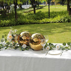 2 pcs 12 in Gold Stainless Steel Globe Gazing Reflective Mirror Balls Outdoor Garden Decor Centerpieces Wedding Party Events Reception Home Decorations Modern Ornaments Landscaping Accents - Image 5