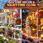 Christmas Solar Garden Stake Light Santa Watering Can LED Yard Decor,2 - Image 3