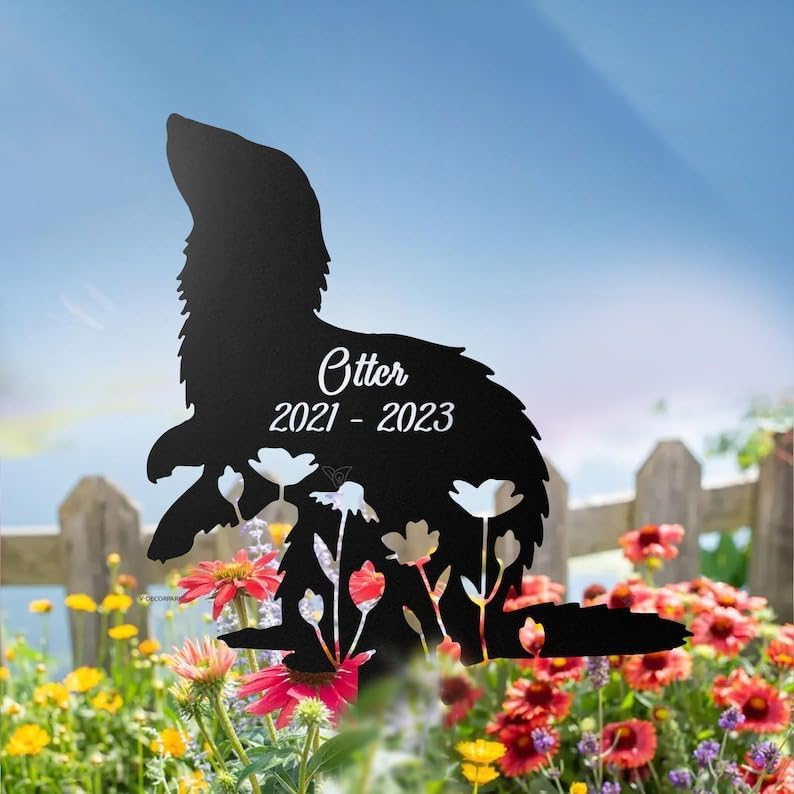 DINOMAN Personalized Ferret Memorial Stake Floral Ferret 12x12 inch Grave Marker Ferret Loss Gift Sympathy Gift for Ferret Lover (Ferret) - Image 2