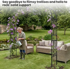 Heavy Duty Garden Arch Trellis, 98.4 x 94.8 in, Extra Wide - Image 6