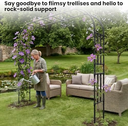 Heavy Duty Garden Arch Trellis, 98.4 x 94.8 in, Extra Wide - Image 6