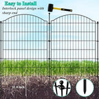Decorative Garden Fences 40in x 24ft, 10 Pack Outdoor Fencing Animal Barrier Dog Border, Metal Wire Fence Panels for Garden Decor, Flower Bed Edging Borders for No Dig Patio Yard - Image 4