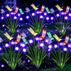 6 Pack Dragonfly Solar Garden Lights Outdoor, 36 LEDs Solar Firefly Lights by yulloyello