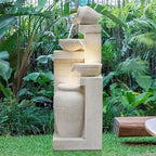 42.52" Outdoor Water Fountain with Lights, 4 Tiers Water Feature for Garden - Image 6