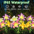 6 Pack Solar Garden Lights LED Solar Lilies Flower Lights, Yard Patio Pathway Decoration High Flexibility Copper Wire Handmade Silk Artificial Flowers Never Wither, Gift for Family, Friends - Image 6