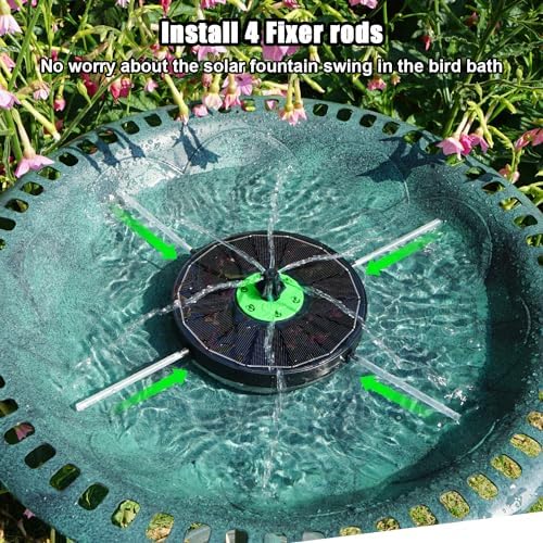 Yzert Glass Solar Fountain Floating 3.5W 2200mAh, Colorful LED, Bird Bath - Image 4