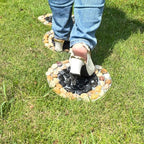 Garden Stepping Stones ourtdoor Decorative Round Stepping Stones with Black Stones Round Polished River Pebble Stone from Natureal River,for Garden Patio - Image 6