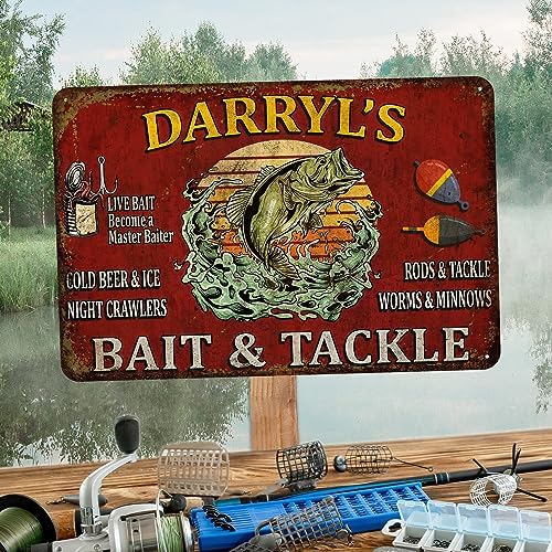 Fishing Décor For Home Personalized Fishing Sign Bait & Tackle Custom Fishing Décor Rustic Cabin Décor Lake House Wall Art Garage Décor Gifts for Him 108122002068 - Image 4