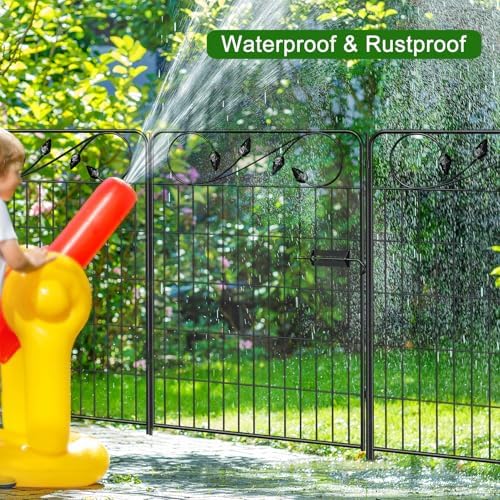 Metal Garden Fence with Gate 36in(H) X18.6ft(L) 1Gate+7Panels Border Fences - Image 5