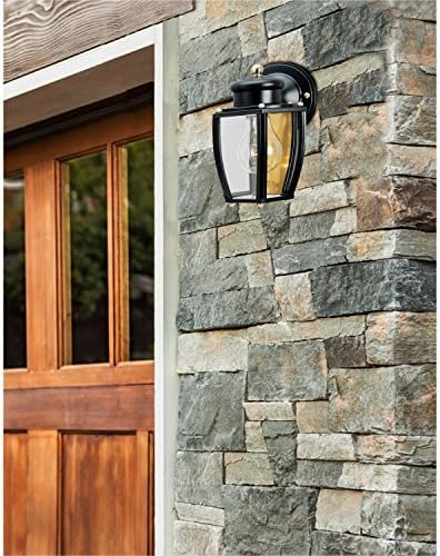 Westinghouse 6696100 One-Light Exterior Wall Lantern, Matte Black Finish on Steel with Clear Curved Glass Panels - Image 2