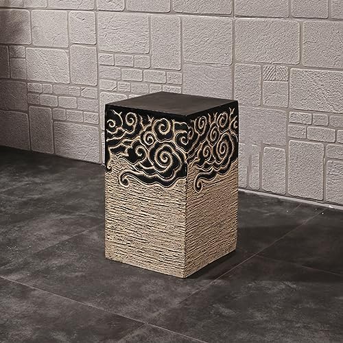 ARCVOX Xiangyun Pedestal Column Plant Stand, Yard Porch Columns & Pillars, Asian House Decor Antique Stone Finish, Traditional Pillar Statue Sculpture (Size : Size S) by Unknown