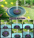 SZMP Solar Fountain Upgraded 100% Glass Panel & Solar Fountain 3.5W Bird Bath Fountains with Flower 2023 Upgraded Glass Panel (Black) - Image 6