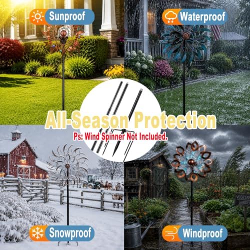 Heavy Duty Wind Spinner Replacement Pole, 48"/72" Adjustable, 5-Prong Base - Image 5