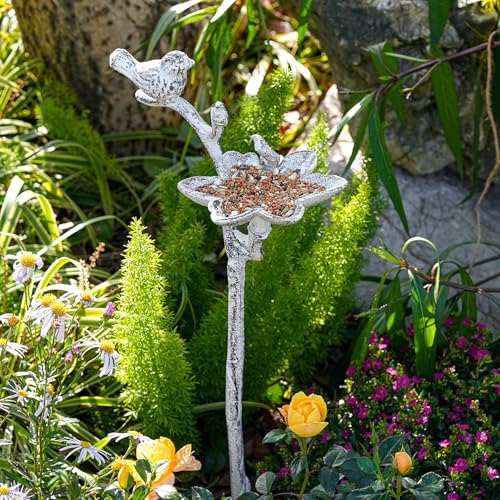 Sungmor Cast Iron Bird Feeder, Decorative Garden Stake, 26.2 Inches Tall - Image 3