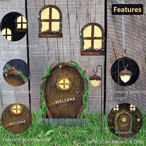 3 Pcs Miniature Fairy Garden Accessories Fairy Door and Windows Bundle - Image 6