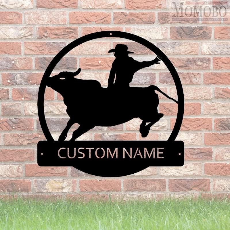 Bull Rider Custom Name Sign Metal Wall Art Personalized Last Name Plaque Outdoor Metal Wall Art Personalized Gift for Wedding/Housewarming - Image 5