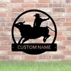 Bull Rider Custom Name Sign Metal Wall Art Personalized Last Name Plaque Outdoor Metal Wall Art Personalized Gift for Wedding/Housewarming - Image 5