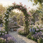 Garden Arbor - 7.9x3.9ft PE+Metal Garden Arch Trellis for Climbing Plants, Wide Sturdy Garden Arch, Ideal for Vines, Weddings, Halloween, Christmas & Outdoor Decor (Black) - Image 2
