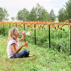 Decorative Black Garden Fencing 24in(H)X16ft(L) 8 Panels Metal Garden Fence - Image 6