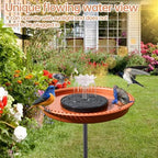 Solar Powered Bird Bath Fountains for Hummingbirds,Stable Stylish Design with 5-Prong Base,Hummingbird Bird Bath Fountain for Lawn Patio Yard Garden（Brown） - Image 2