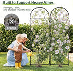 2 Pack 70.8" X 19.7" Metal Garden Trellis for Climbing Plants Outdoor - Rustproof Heavy Duty Arched Trellis - Decorative Rose Plant Support Trellis for Roses,Vines,Vegetables,Flowers,Black - Image 7