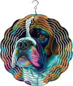 Traci's Fun Creations Wind Spinner, Boxer Dog Theme, Aluminum, Double-Sided, 10 Inch, Yard or Garden Décor (Colorful) by Unknown