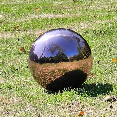 Stainless Steel Gazing Globe Mirror Ball, Decorative Gazing Balls for Garden, Reflective Smooth Garden Ball Sphere for Outdoor Yard Decoration (Purple, Dia: 14 inch) - Image 4