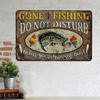 Fishing Décor For Home Gone Fishing Sign Do Not Disturb Fishing Signs Lodge Décor Fish Décor Gifts For Men Fishing Poster Funny Signs 108122001107 - Image 2