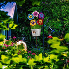 Colorful Flower Garden Stake Decorative Outdoor Yard Decor, Metal Flowers Yard Art Decoration for Patio Porch Lawn Pathway Backyard - Image 4