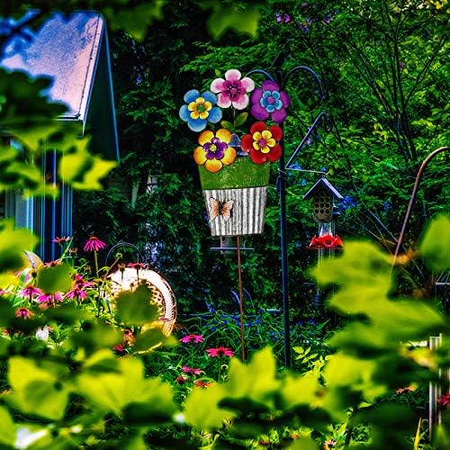 Colorful Flower Garden Stake Decorative Outdoor Yard Decor, Metal Flowers Yard Art Decoration for Patio Porch Lawn Pathway Backyard - Image 4