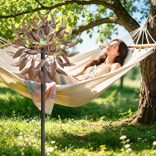 63.8" H×13.5" W Metal Garden Wind Spinners Pinwheels Outdoor - Image 5
