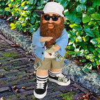 Mood Lab Garden Gnome - Lucky Rich Gnome Statue - 9.25 Inch Tall Lawn Figurine - for Outdoor or House Decor - Image 4
