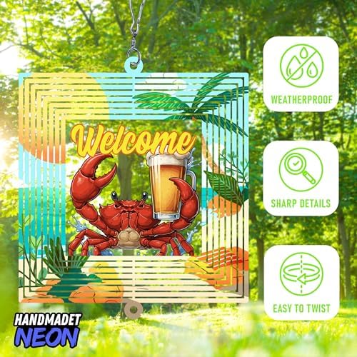 Personalized Crab Colorful Garden Wind Spinner, Custom Name 3D Kinetic Yard Ornament for Outdoor Lawn Decor Gifts - Image 6