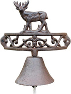 Cast Iron Elk Outdoor Wall Doorbell Rustic Retro Wrought Iron Dinner Front Door Manual Bells (Black 21 * 21 * 12cm) by Unknown
