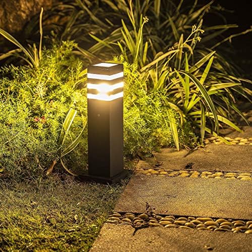 Pathway Lights Post Lights IP55 Waterproof Outdoor Lamp Post Lawn Light Floor Lamp E26 Lampholder Hardwired Suitable for 12V / 24V / 120V Voltage（16in, Black） - Image 4