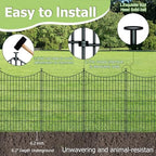 10 Panel No Dig Metal Garden Fence 40"H x 23.6'L Dog Fence Outdoor for Yard - Image 3