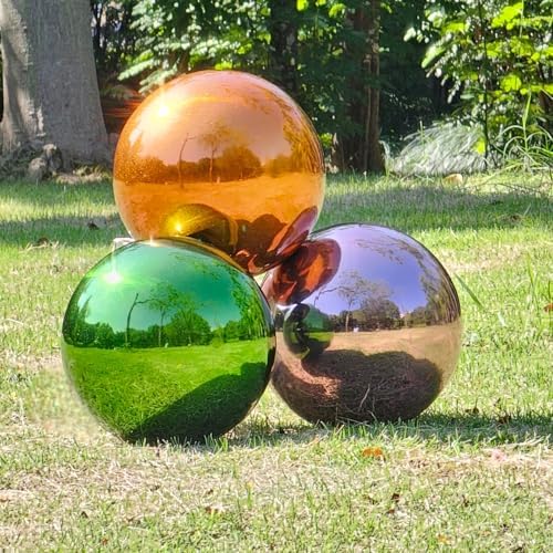 Stainless Steel Gazing Globe Mirror Ball, Decorative Gazing Balls for Garden, Reflective Smooth Garden Ball Sphere for Outdoor Yard Decoration (Purple, Dia: 10 inch) - Image 5