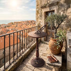 Relaxdays Sundial, Garden & Balcony, Cast Iron, Antique, Roman Numerals, Weatherproof, Garden Decoration, Brown - Image 3