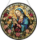 Virgin Mary Stained Glass Window Hanging Stained Glass Suncatcher Birthday Gift for Mom Grandma Teacher Women Friend Memorial Hook by 365CUSGIFTS